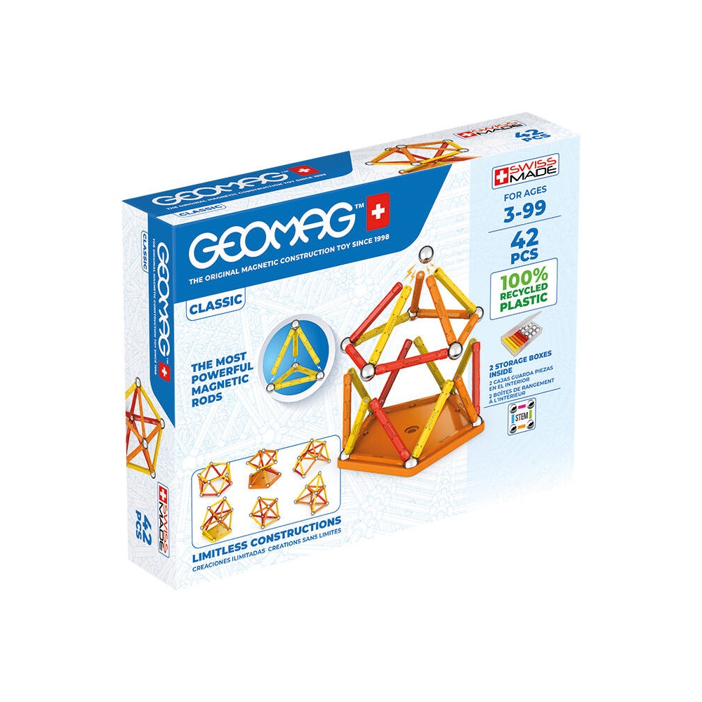Geomag Magnetic Rods Classic 42 stykker - kreativ byggeleg med magneter