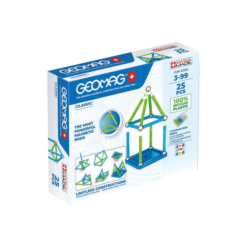 Geomag Magnetic Rods Classic 25 stykker - magnetisk byggelegetøj til nysgerrige børn