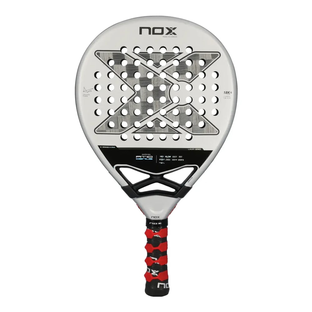 Nox AT10 Genius 18K Agustín Tapia 2024 padel tennis bat - dråbeform, 360-375 g, 18K kulfiber