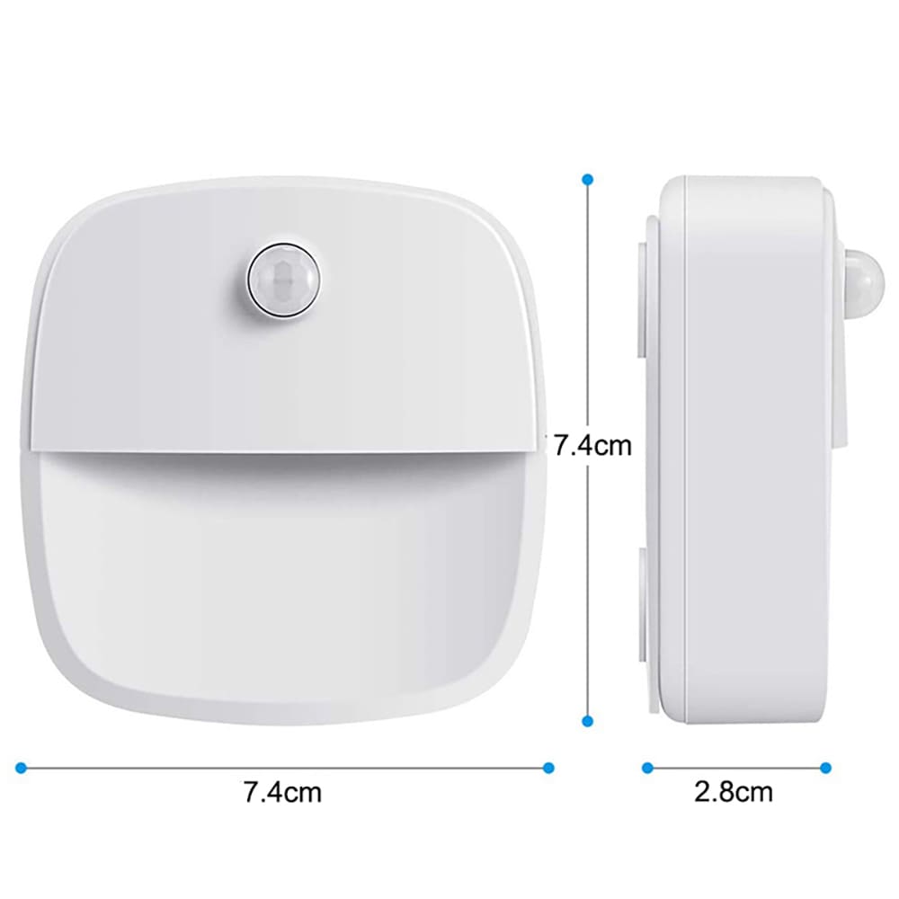 LED-natlys med bevægelsessensor og varmt lys - 3-pak