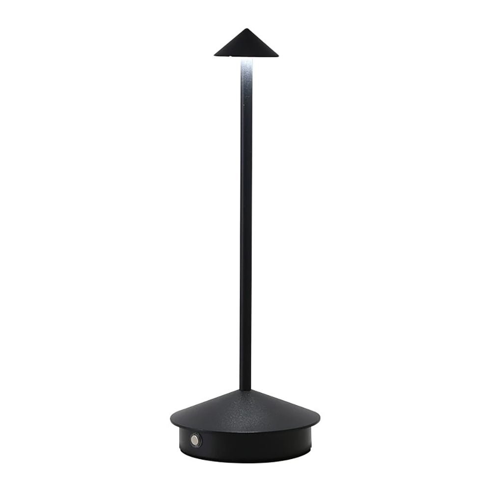 LED-bordlampe i aluminium med justerbar lysstyrke og USB-opladning - Sort