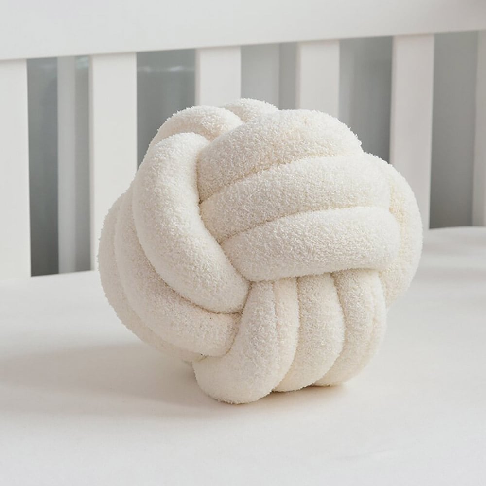 Knyttet pude 30 × 30 cm - Hvid