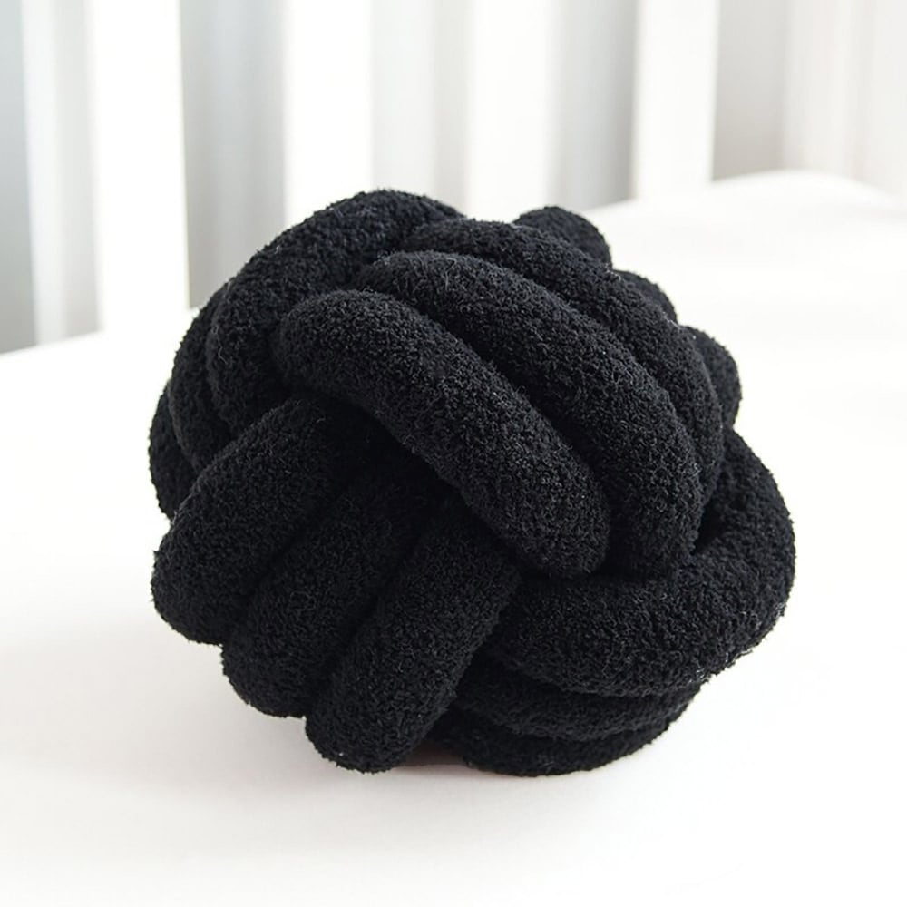 Knyttet pude 30 × 30 cm - Svart