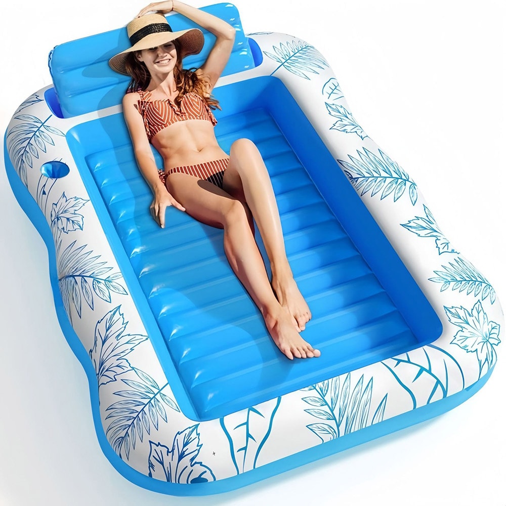 Stor oppustelig poolmadras 204x128cm - Sunkissed solmadras til voksne
