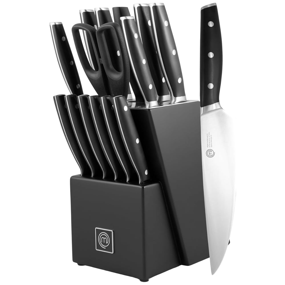 Masterchef Preformance-knivsæt med 15 knive i en knivblok - Svart - Kendt fra MasterChef Danmark