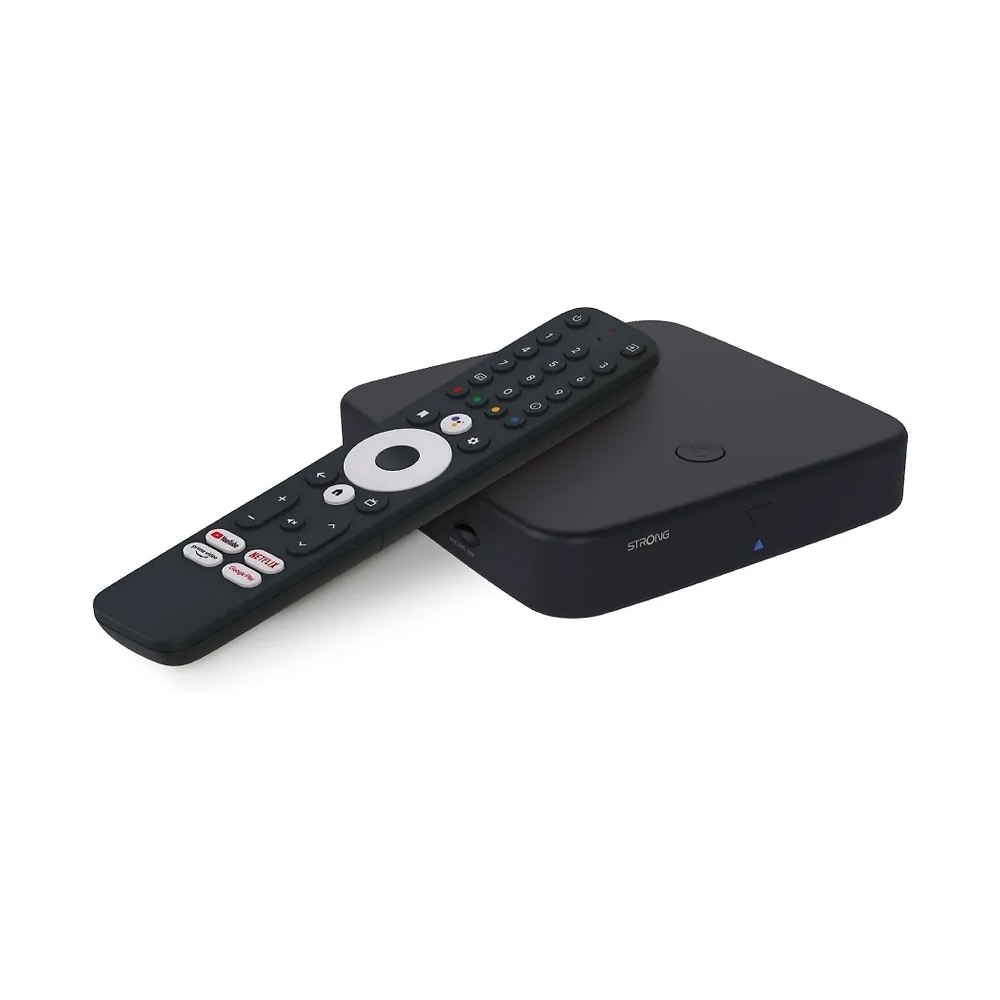 Strong 4K + DVB-T2 Wi-Fi Google TV-medieafspiller med Chromecast og TV-tuner