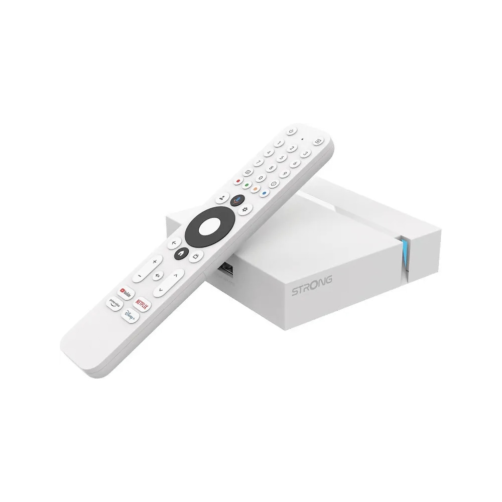 Strong Wi-Fi 4K Google TV Media Player - Hvid, med Chromecast og Dolby-understøttelse