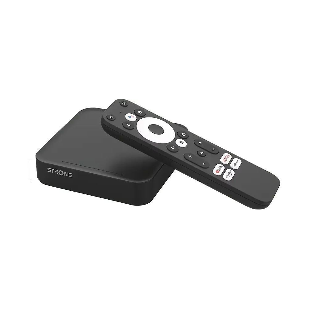 Stærk Wi-Fi 4K Google TV-medieboks med Dolby Vision, Chromecast og stemmestyring