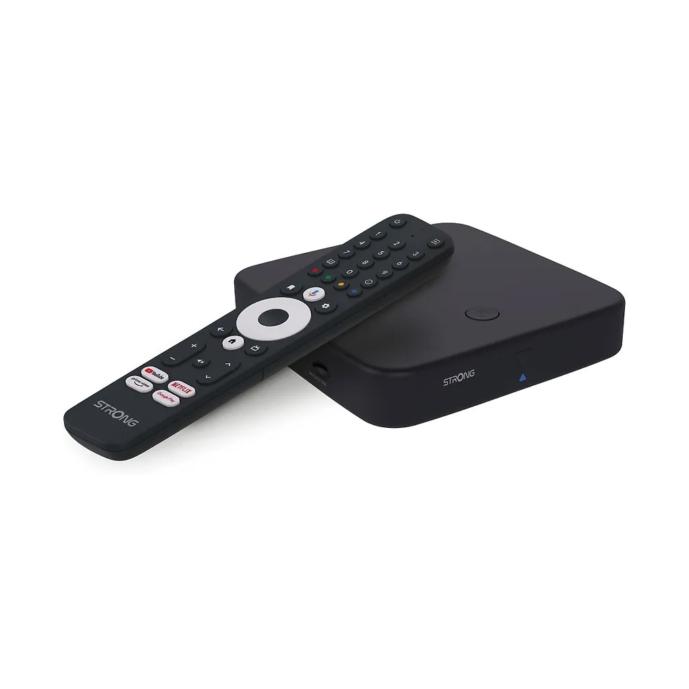 Stærk DVB-T2/C Wi-Fi 4K Google TV-mediaboks med Chromecast og Android TV