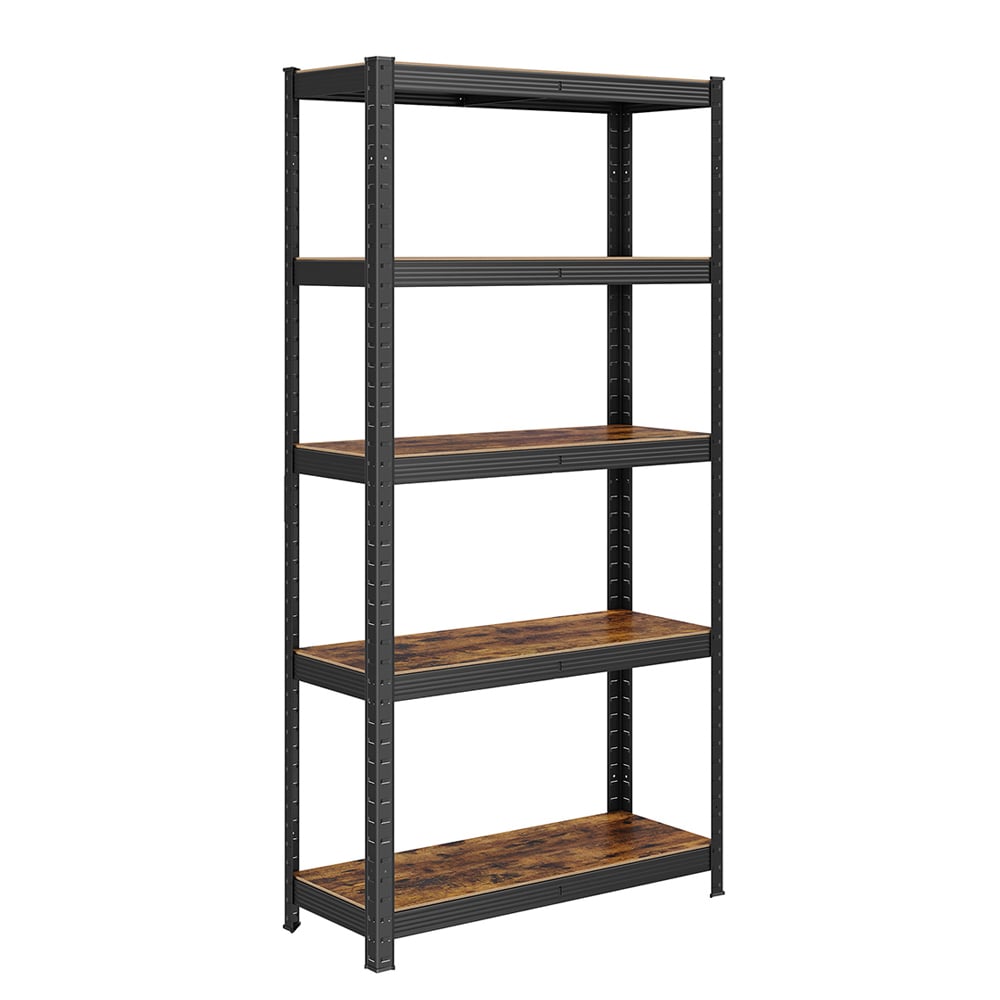 Opbevaringshylde i metal med 5 justerbare hylder - 150 x 75 x 30 cm