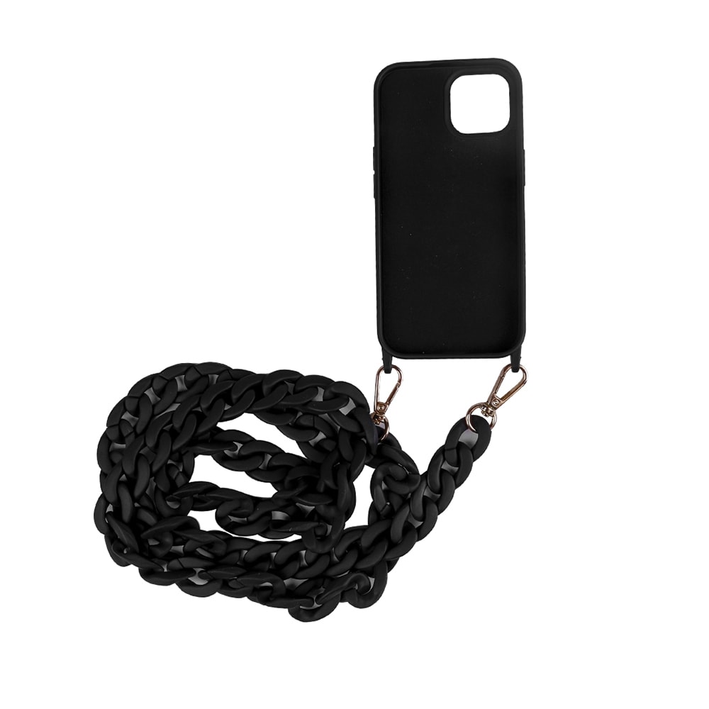 Mobiltelefontaske med bærestrop til iPhone 14 - Sort