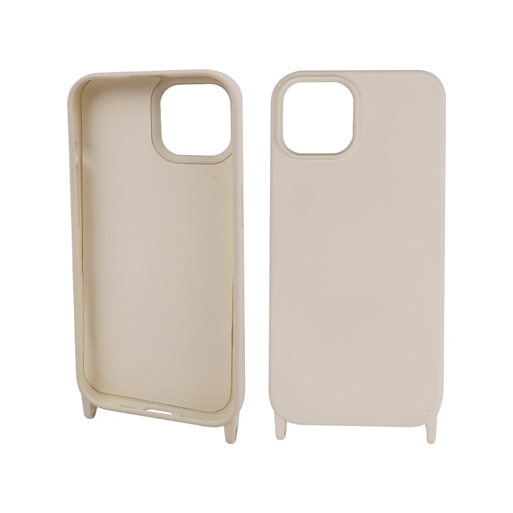 Mobiletui med bærestrop til iPhone 15 - Beige