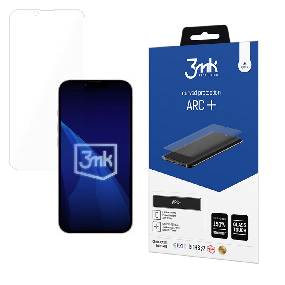 3mk ARC+ skærmbeskytter til iPhone 16e - fuldt dækkende bøjelig beskytter