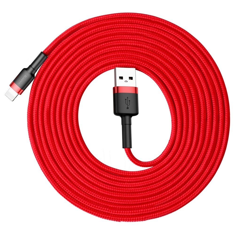 Baseus Cafule USB-kabel USB til Lightning 2A QC 3.0 3m - Rød