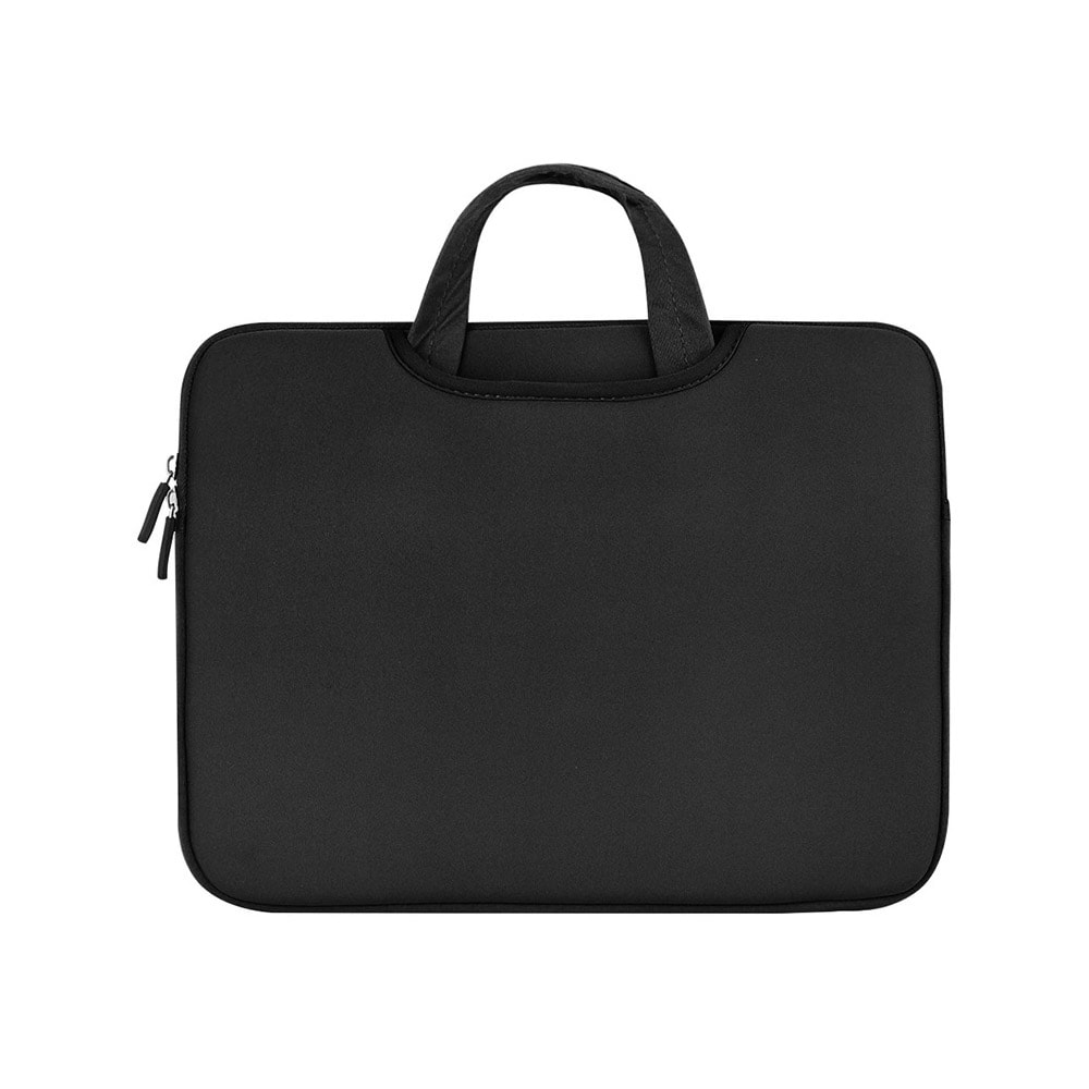 Laptop-taske 14" - svart, stænktæt neopren med bærehåndtag