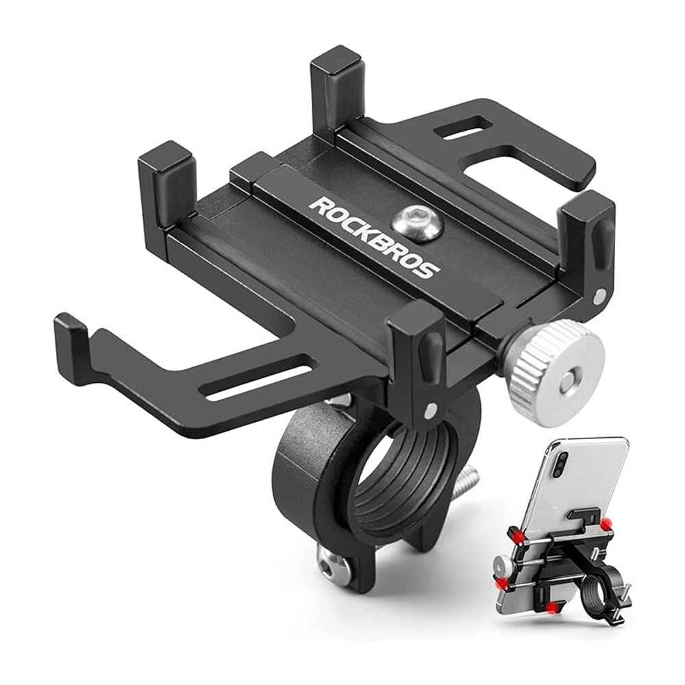 Mobilholder i aluminium til cykelstyr, justerbar fra 55 til 100 mm