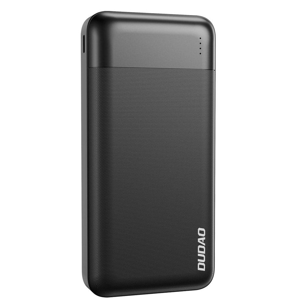 Dudao Powerbank 10000mAh 10W med USB, USB-C og MicroUSB - Svart