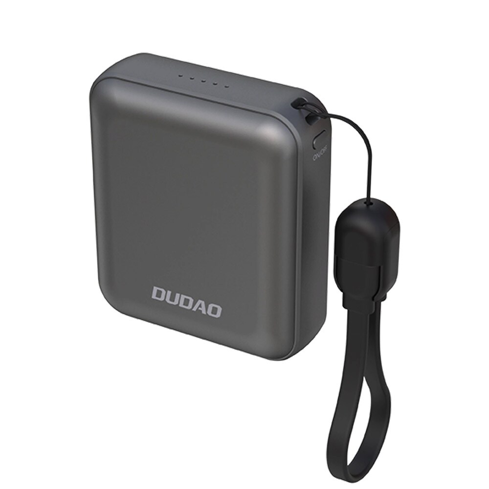 Dudao Powerbank 10000mAh 22.5W USB-C med USB-C-kabel - Grå