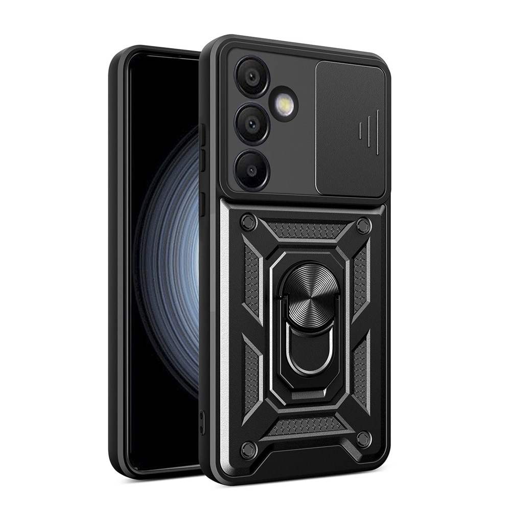 Hybrid Armor Camshield Shell med mobilring og kamerabeskyttelse til Samsung Galaxy A56 - Svart