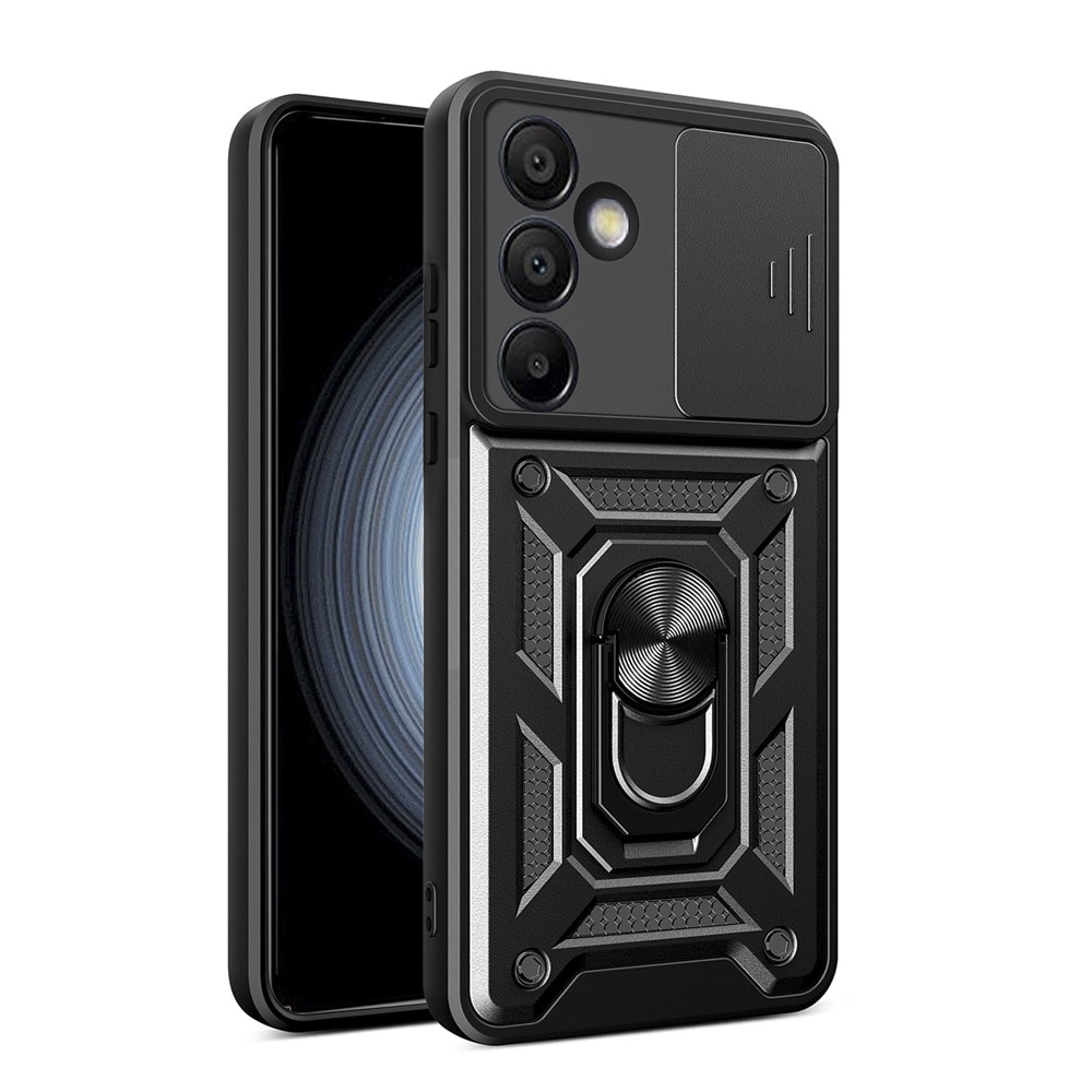 Hybrid Armor Camshield Shell med mobilring og kamerabeskyttelse til Samsung Galaxy A26 - Svart