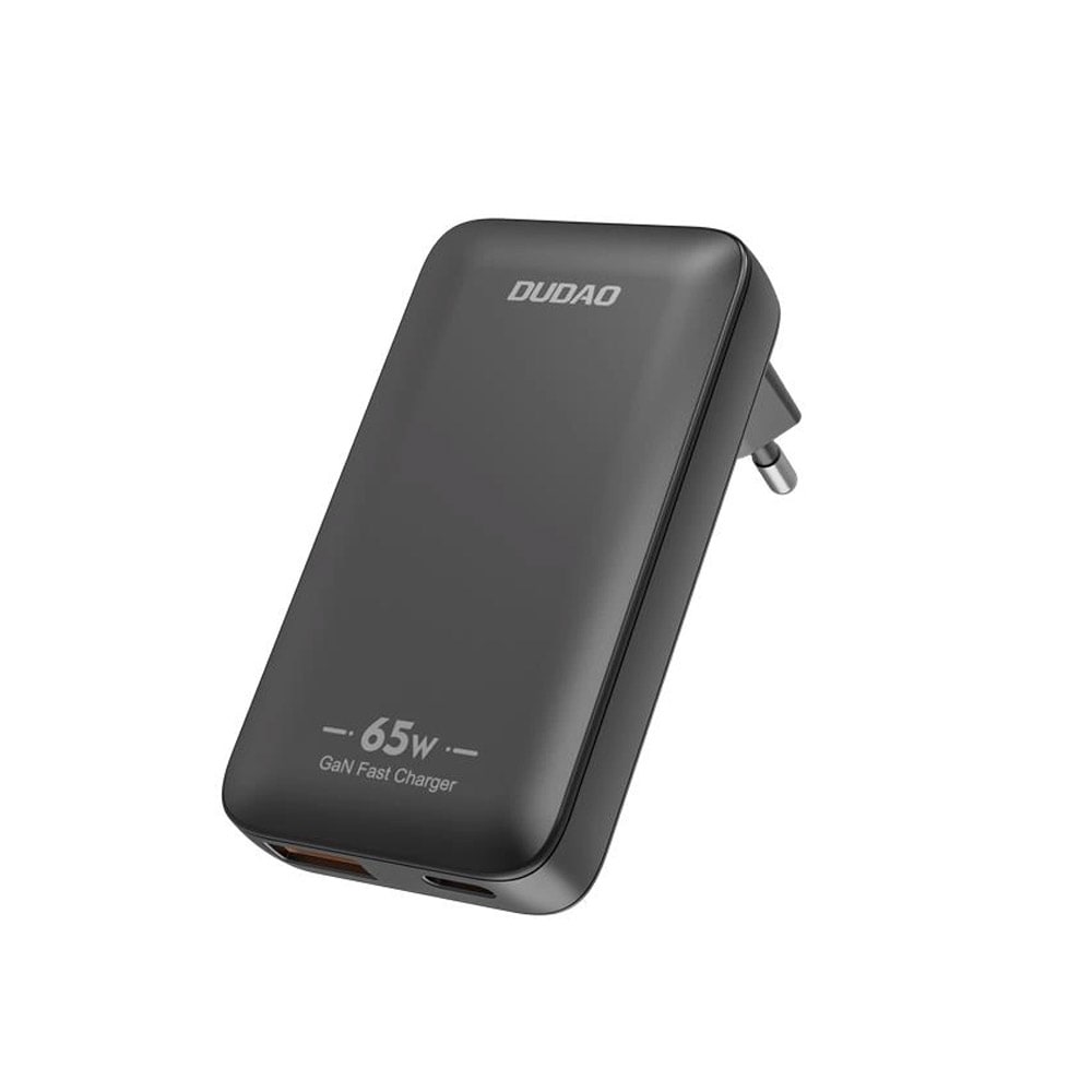 Dudao GaN USB rejseoplader 65W med USB og USB-C PD - Svart