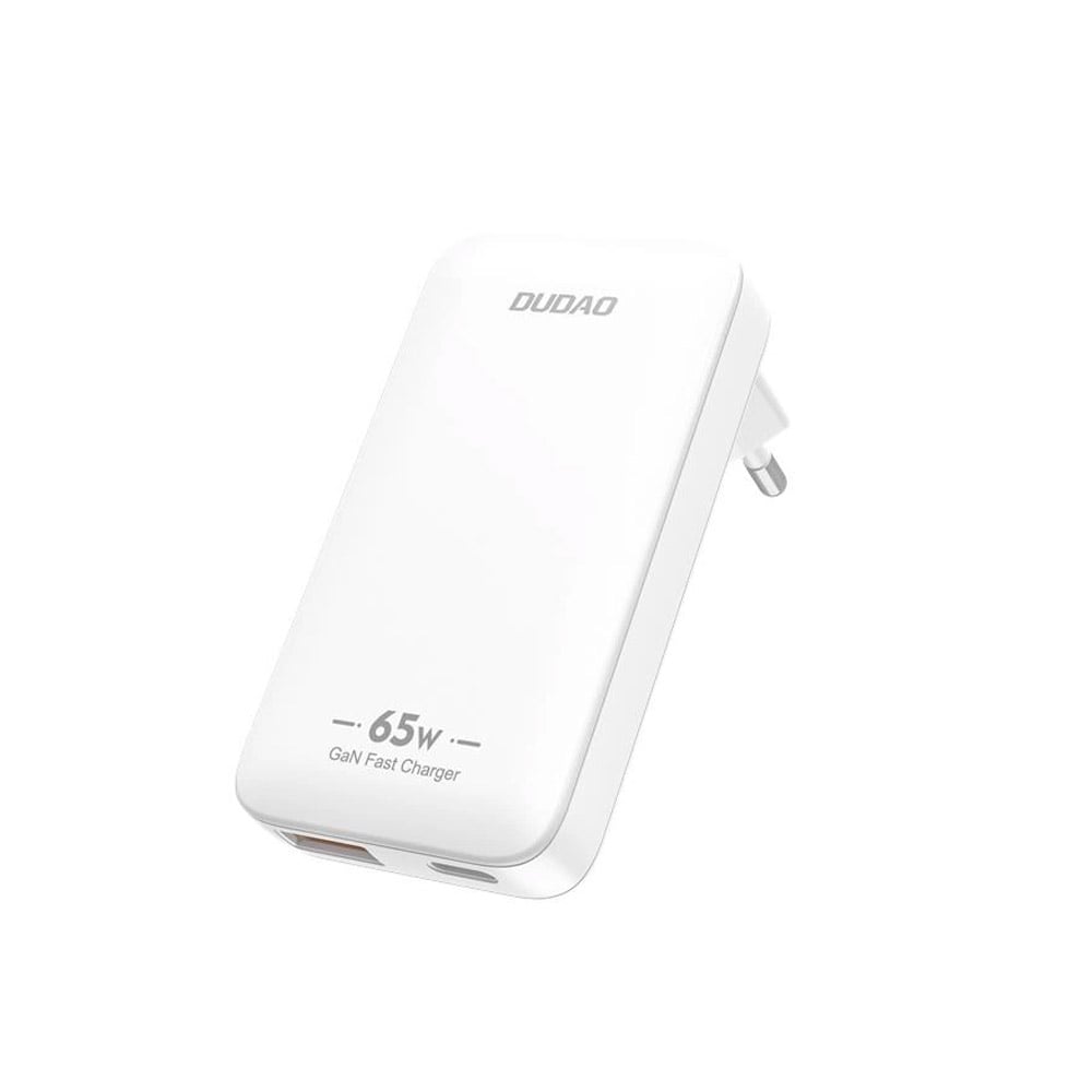 Dudao GaN USB-rejselader 65W med USB og USB-C PD - hvid
