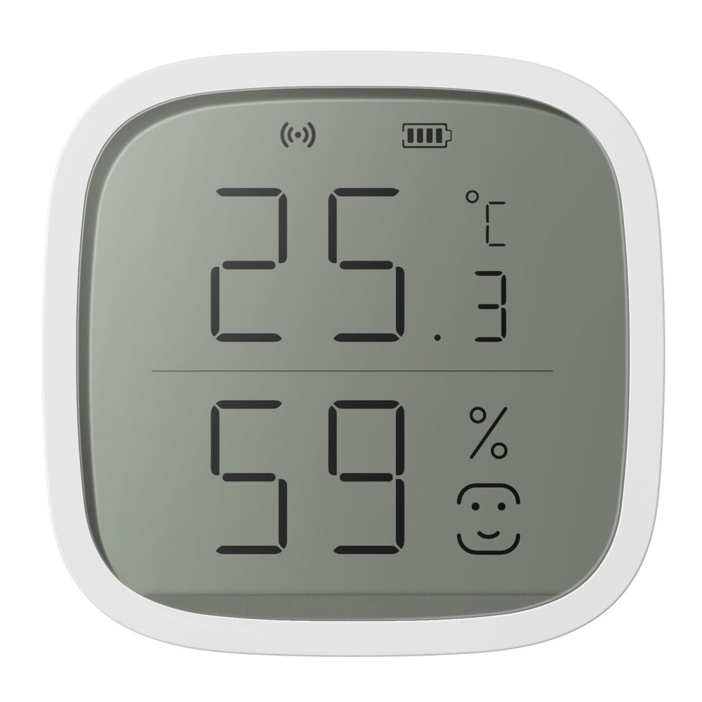 Smart temperatur- og fugtighedsføler med Zigbee og digitalt display