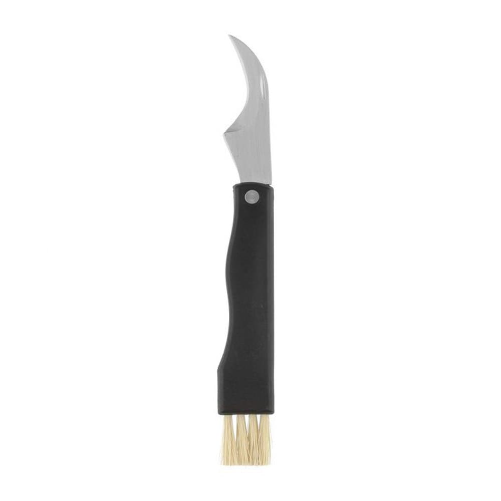 Marjukka foldbar svampekniv med børste - 20,5 cm - Rustfrit stål