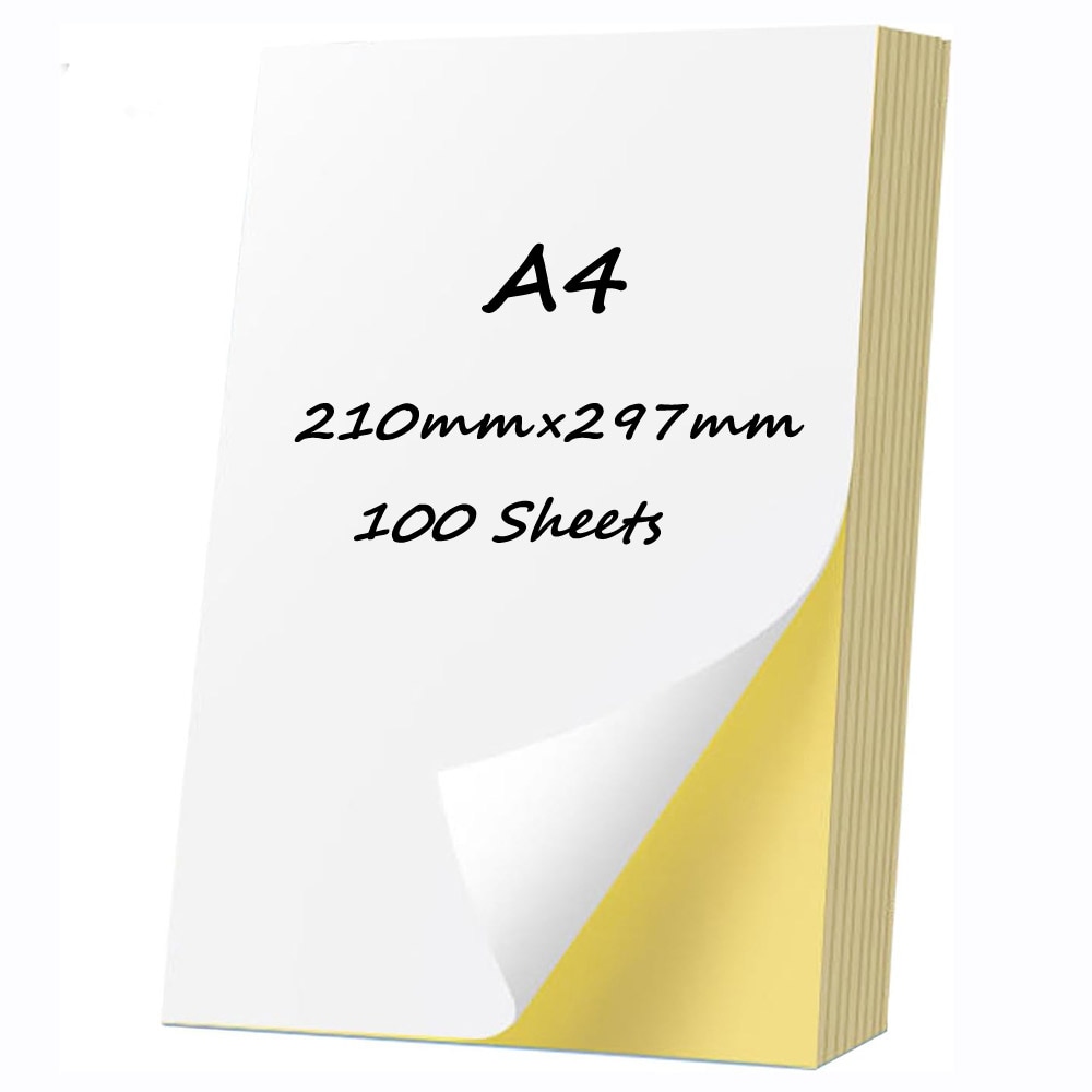 Selvklæbende printerpapir mat A4 - 100 stk