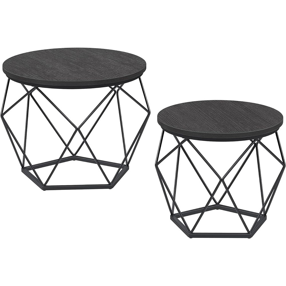 Runde sofaborde i metal - Svart industrielt design
