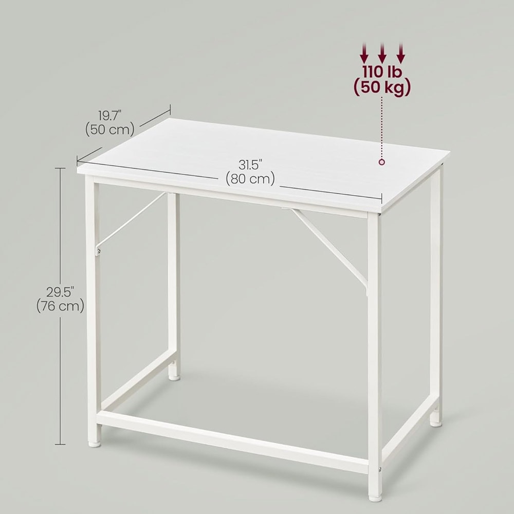 Lille skrivebord 80x50x75cm - Hvid