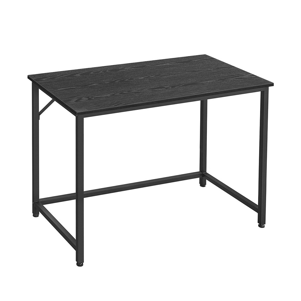 sort skrivebord med metalramme - 100 x 50 x 75 cm