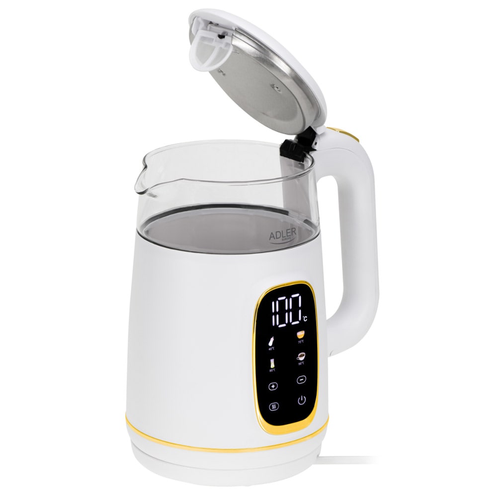 LED-kedel med temperaturkontrol 1,7L - Hvid
