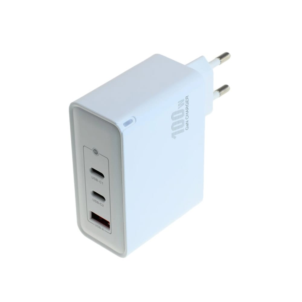USB-oplader med GaN-teknologi, 2x USB-C PD og 1x USB-A - op til 100 W