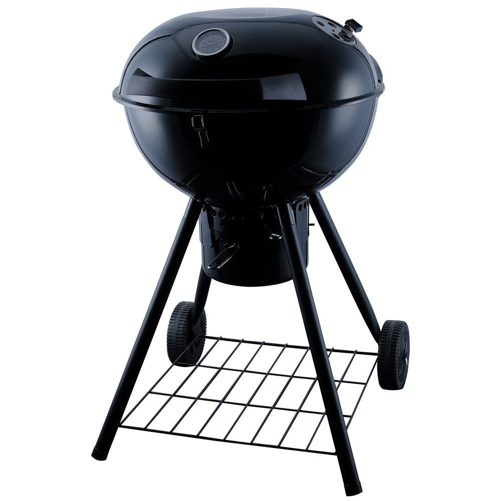 Kulgrill med grillrist i rustfrit stål, termometer og stor grilloverflade på 57 cm