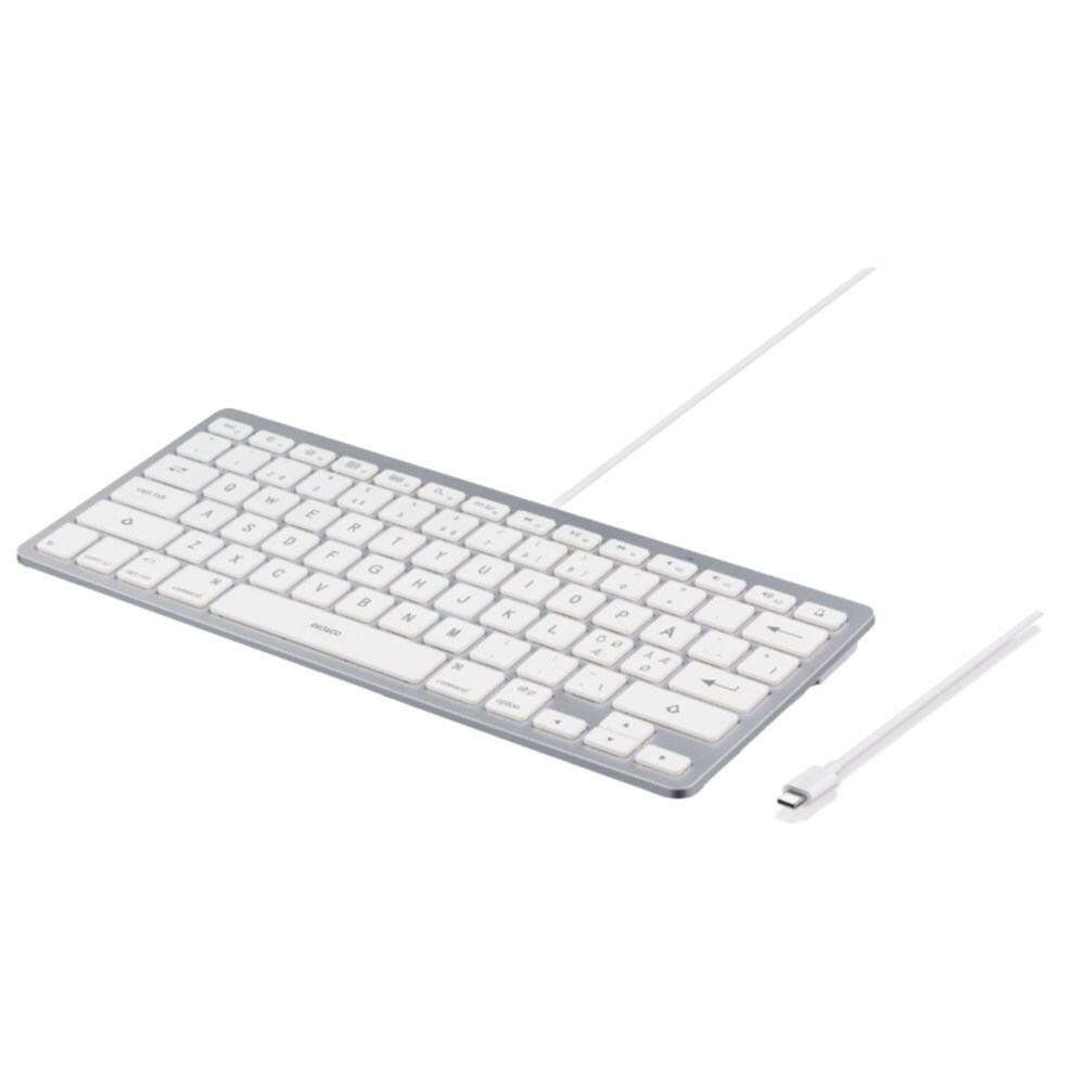 Kablet tastatur med USB-C til iPad, iPhone og Mac - nordisk layout