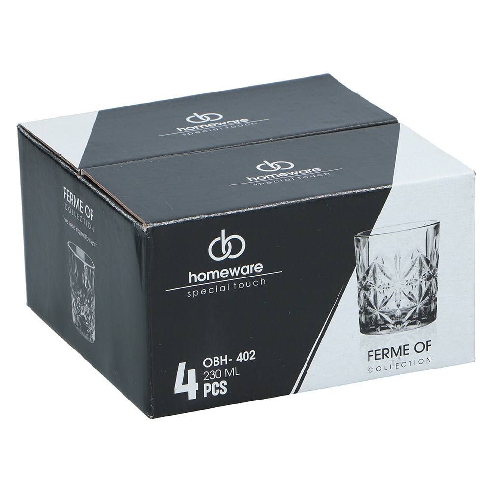 Elegante drikkeglas 230 ml - 4-pak