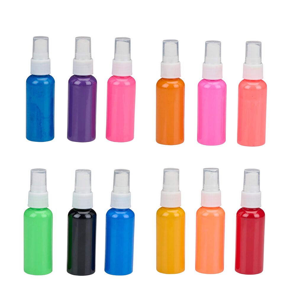 Akrylspraymaling i 12 forskellige farver - 50 ml flasker