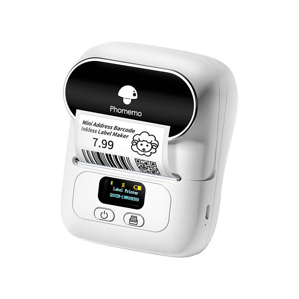 Phomemo M110 bærbar termisk labelprinter - Hvid