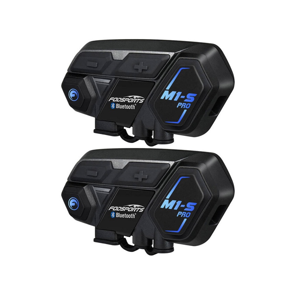 Intercom-headset til motorcykler med 2000 meters rækkevidde og Bluetooth-understøttelse - 2-pak