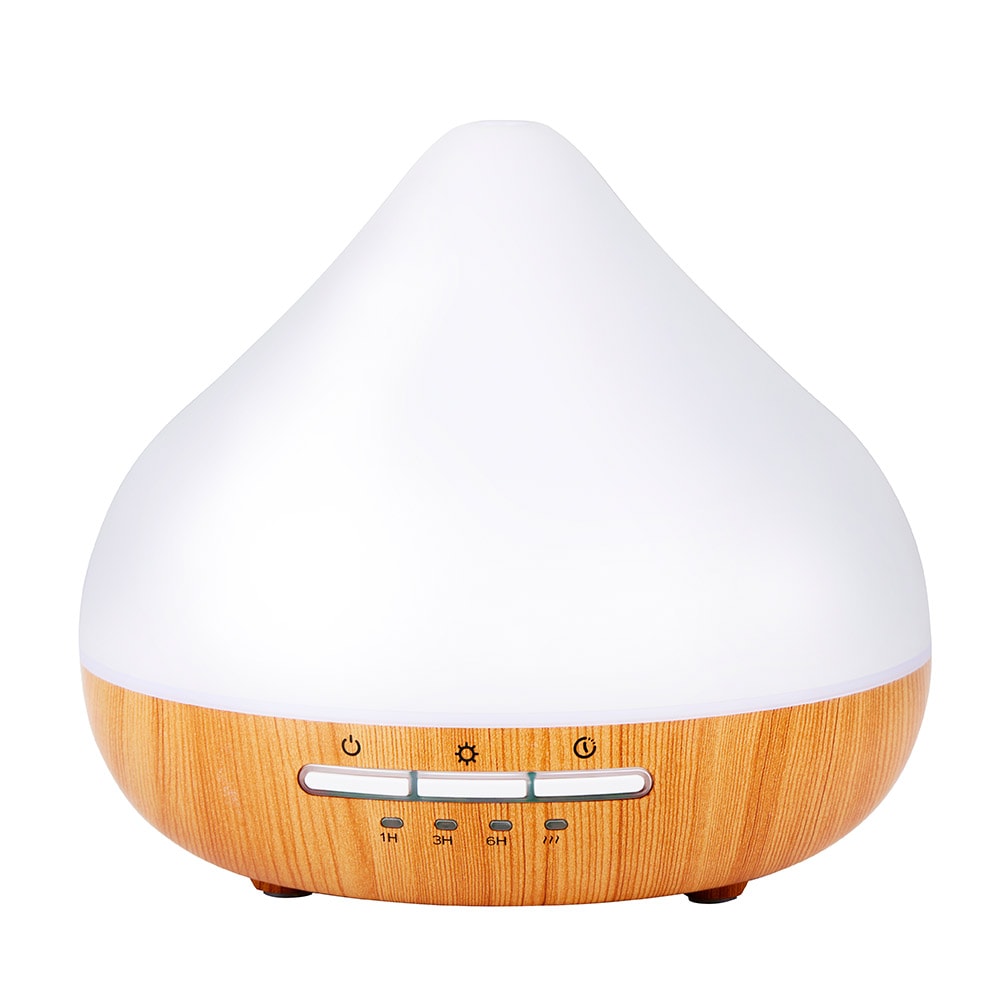 Aromadiffusor med LED og timer - Hvid/træ