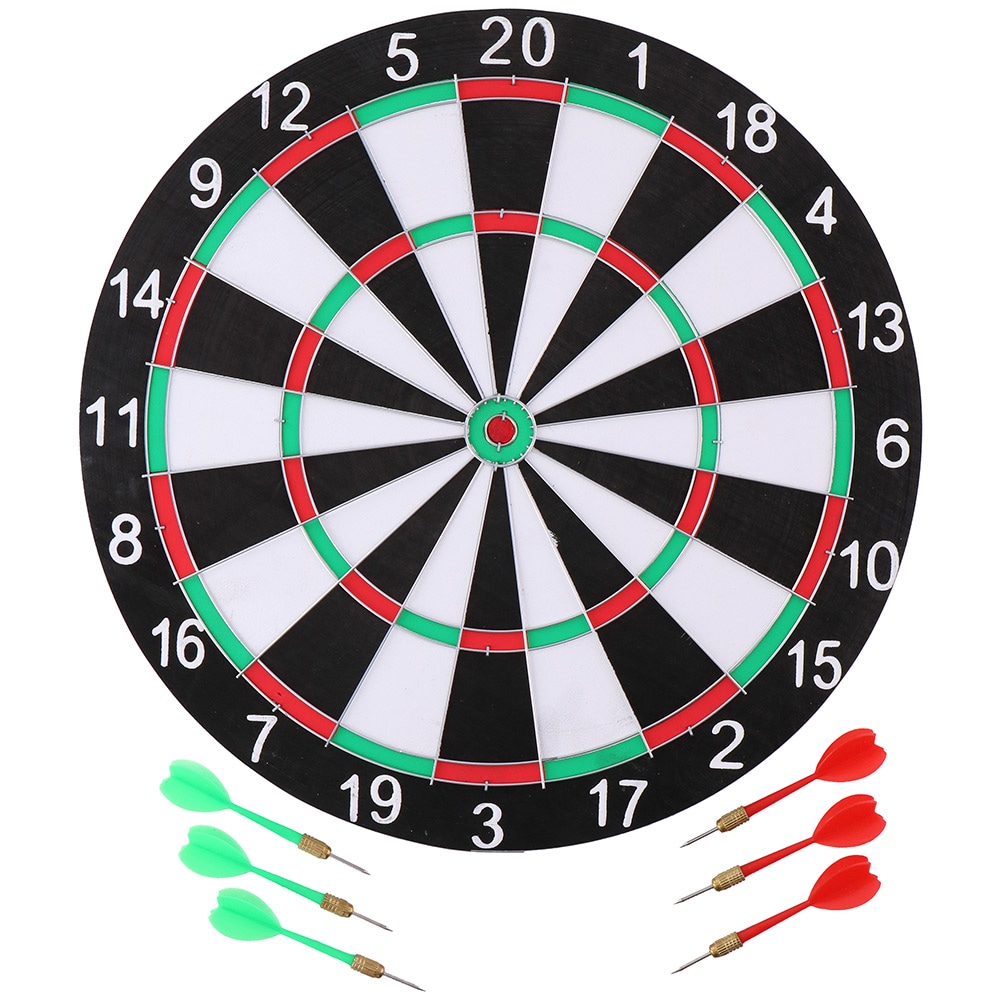 Dartskive med 6 dartpile, diameter 40,5 cm&lt