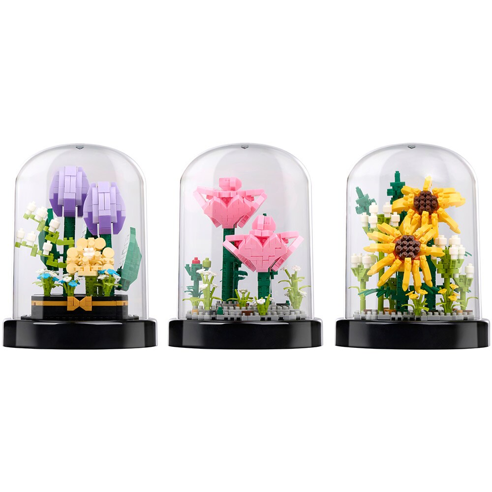 Byggesten i glaskuppel - Blomster