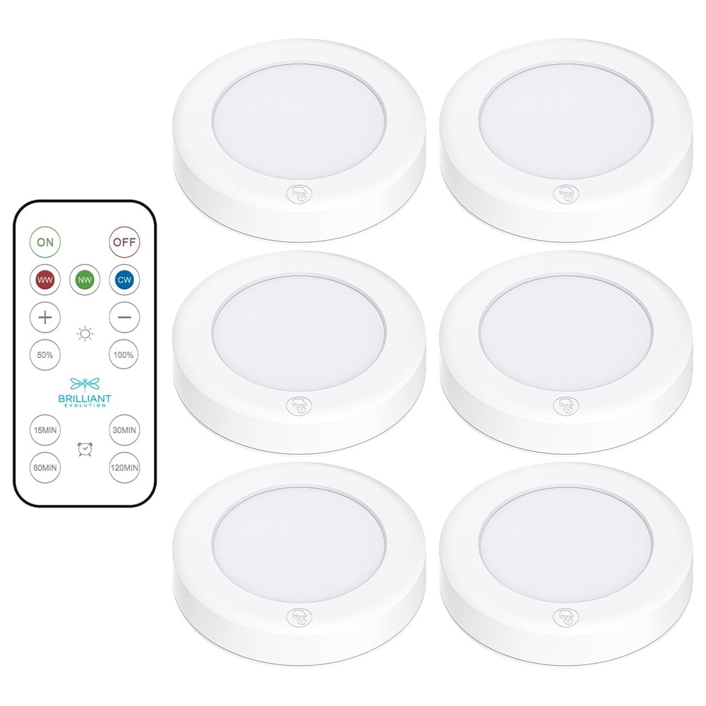 Brilliant Evolution LED-spotlights med fjernbetjening 6-pak