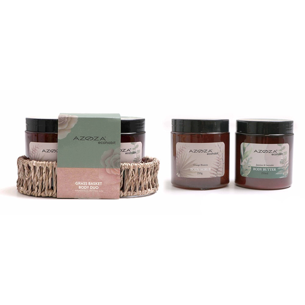 Azoza Eco body duo set - bodyscrub og bodycreme i gaveæske