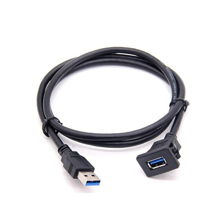 USB USB 3.0 forlængerkabel 1 m – firkantet snap-on til instrumentpanel