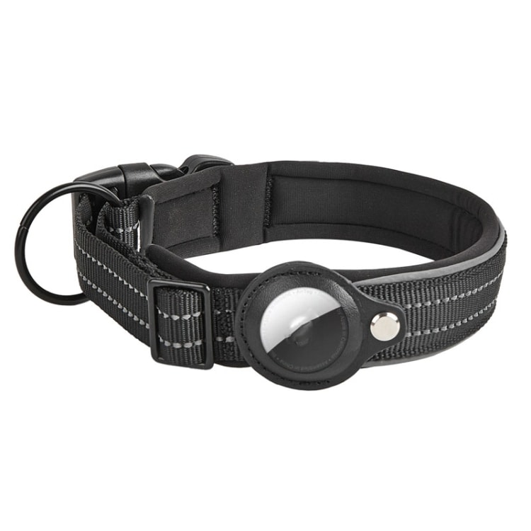 Hundehalsbånd med Apple AirTag-lomme M- Sort