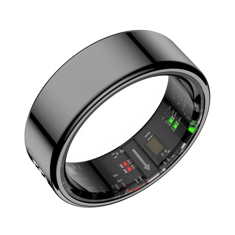Smart ring i størrelse 11 med søvn- og pulsmåling - Sort