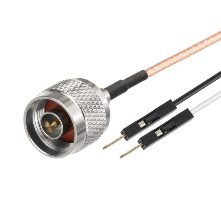 RF-testkabel N-male til 2x DuPont - 0,3 meter RG316