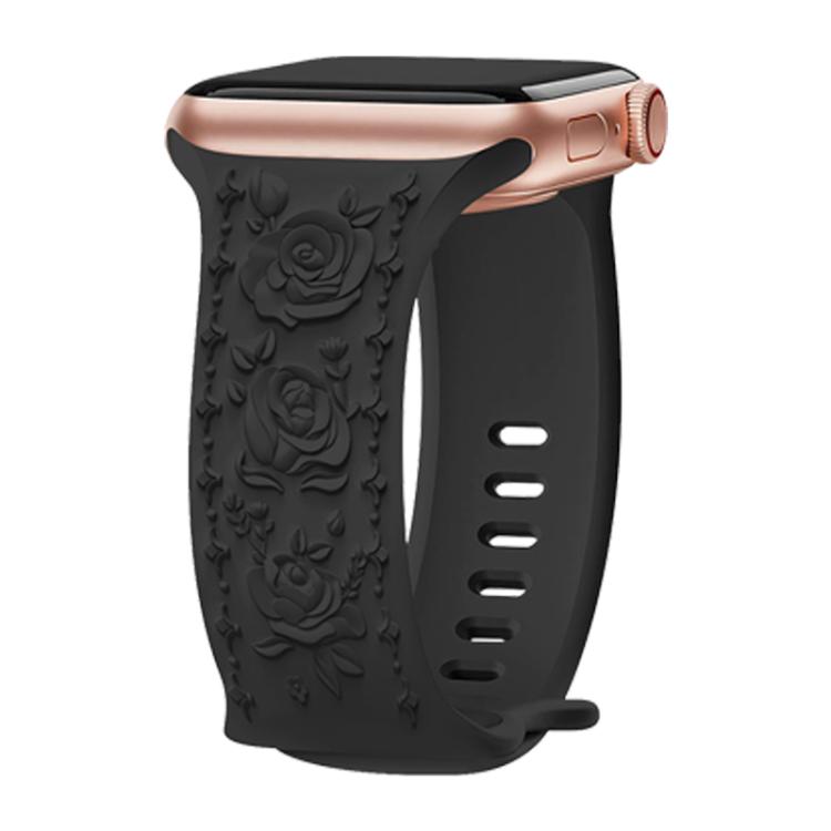 Silikonerem til Apple Watch 46mm / 49mm / 45mm / 44mm - Svart